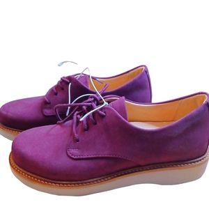 Women’s Purple Suede Lace-Up Platform Derby Sneakers